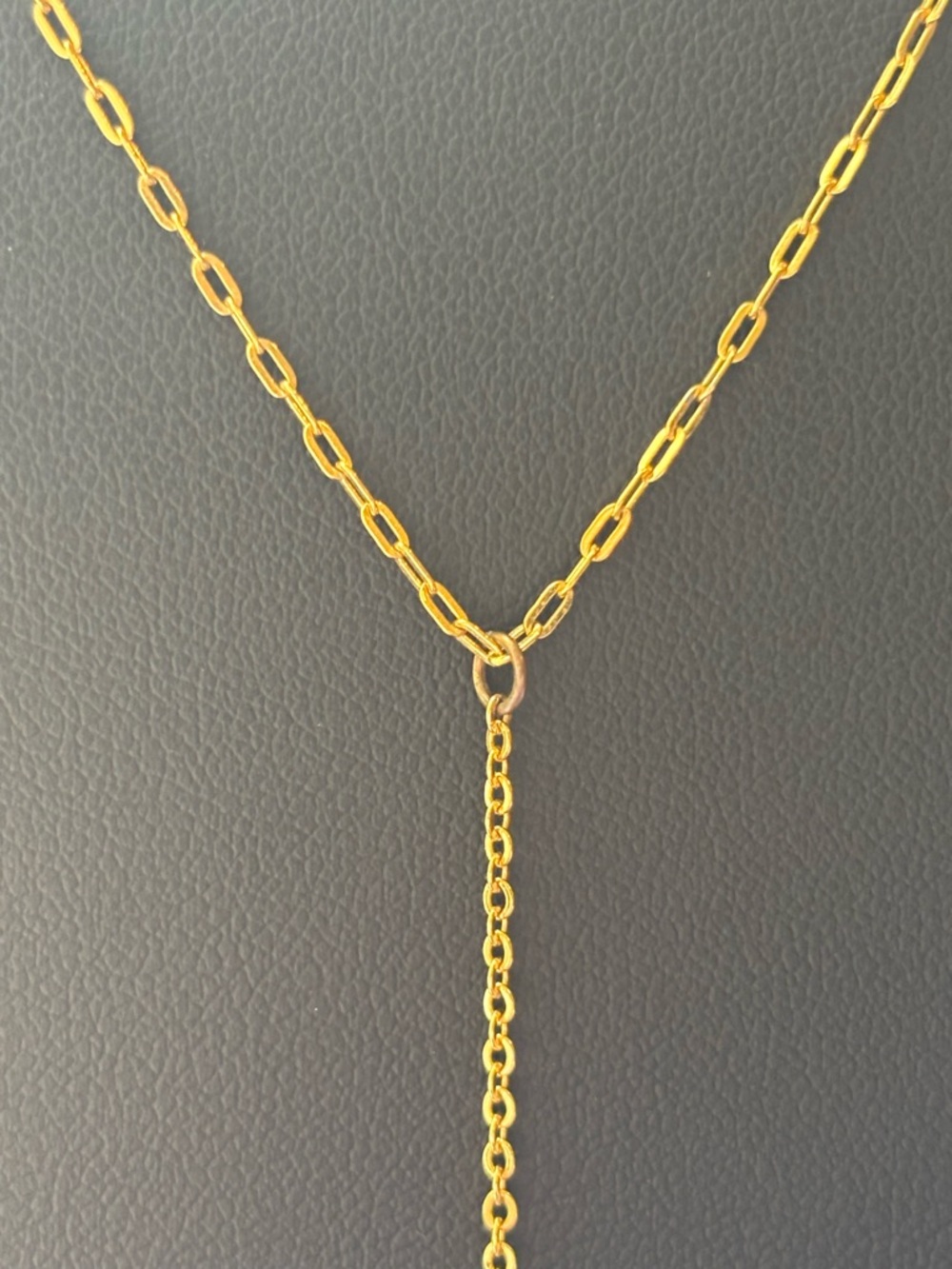 Gold Plated Lariat Necklace Turquoise Teardrop Pendant Y Necklace Layered Boho - Picture 11 of 16